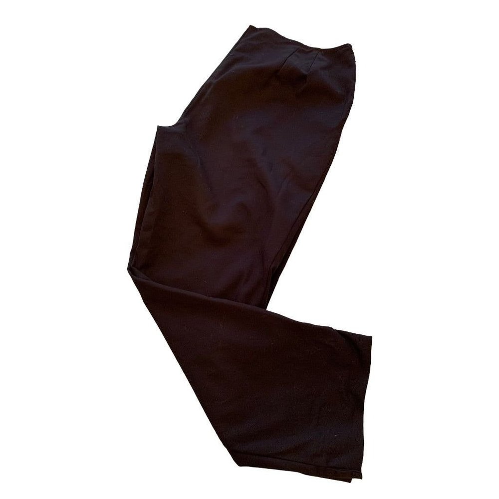 14/16 Chico's Black Side Zip Dress Pants Crop Flat Front Stretch Cotton 27" Inse